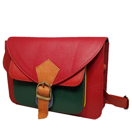 Tas leer rood groen