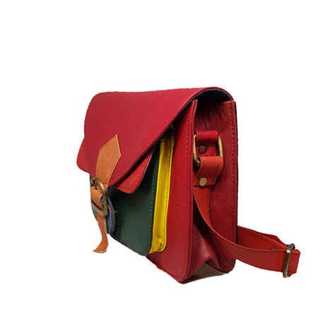 Tas leer rood groen