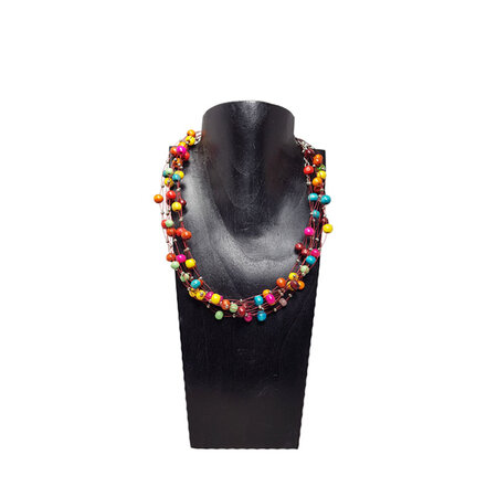 Ketting bonte houten kralen