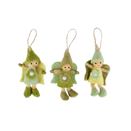 Feetje vilt groen/ per stuk