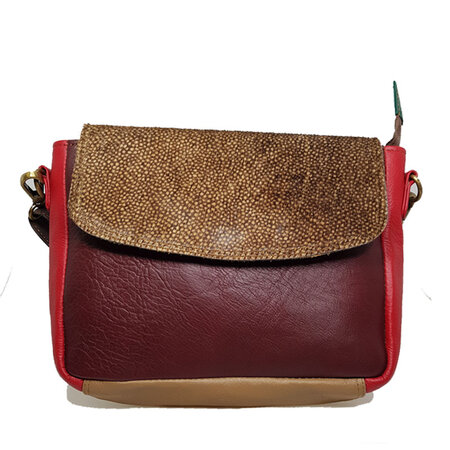 Tas paars rood parelhoen