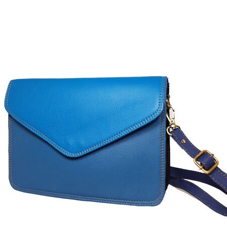 Tas leer blauwtinten