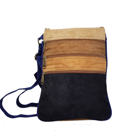 Tas suede 5 vakken