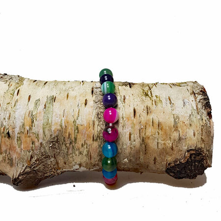 Armband halfedelsteen bont