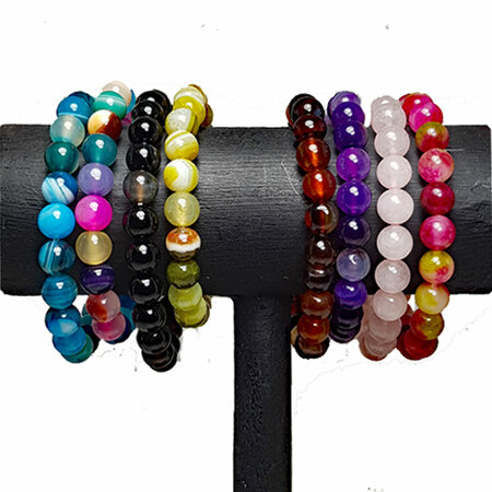 Armband halfedelsteen bont
