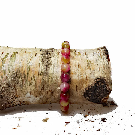 Armband halfedelsteen roze
