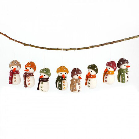 Hanger sneeuwpop aardetinten S