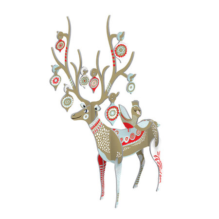 Kerstkaart bouwpakket rendier