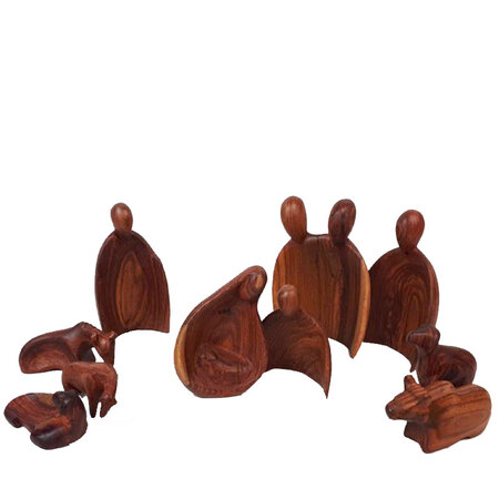 Kerstgroep modern palissanderhout