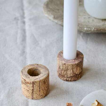 Kandelaar marmer bruin