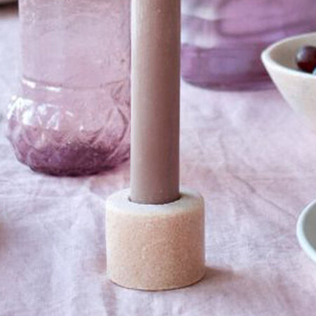 Kandelaar marmer roze