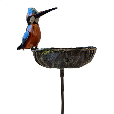 Kleine voederschaal met ijsvogel