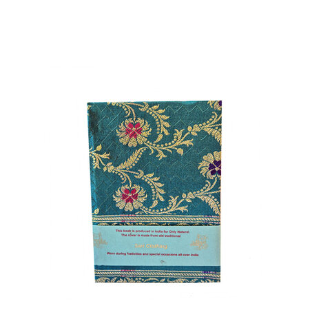 Sari notebook M groen bloemen