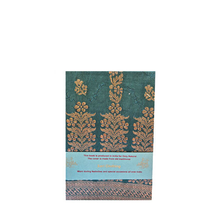 Sari notebook M groen bloemen