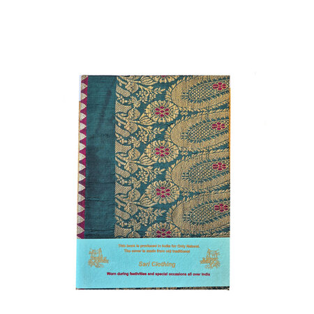 Sari notebook L groen bloemen