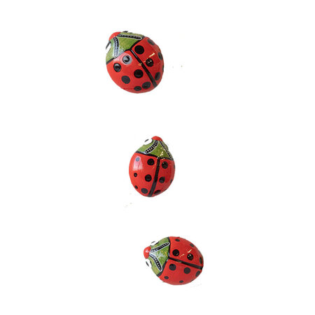 Drie lieveheersbeestjes keramiek