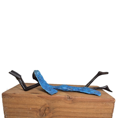 Lezende vrouw in blauw