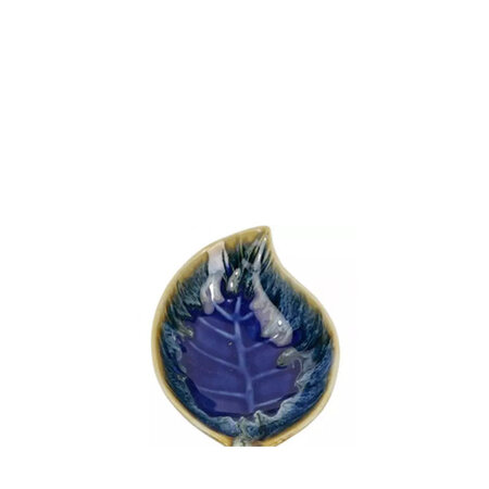 Theeschaaltje blad blauw