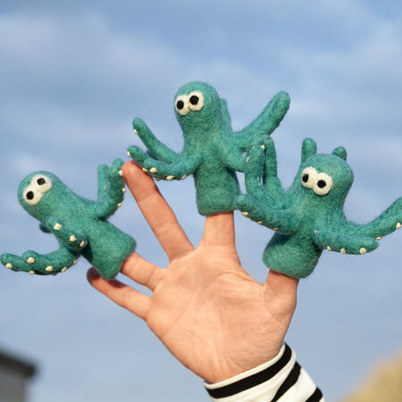 Vingerpopje octopus vilt
