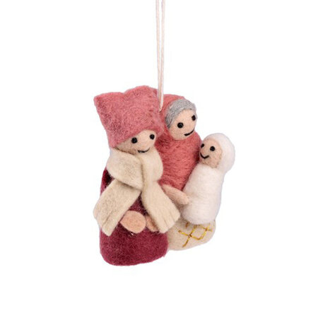Hanger Maria en Jozef vilt roze