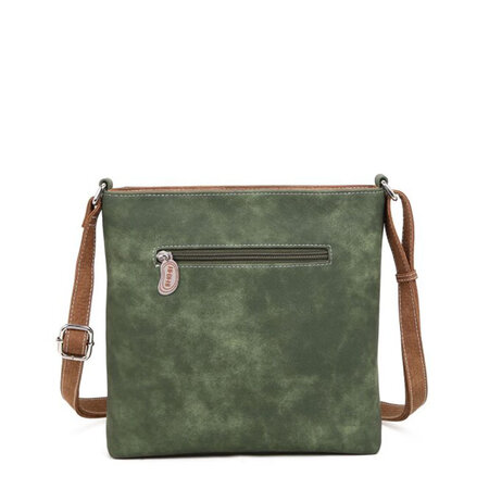 Cross body APP donkergroen cognac