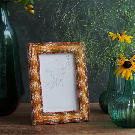 Fotolijst oranje kralen