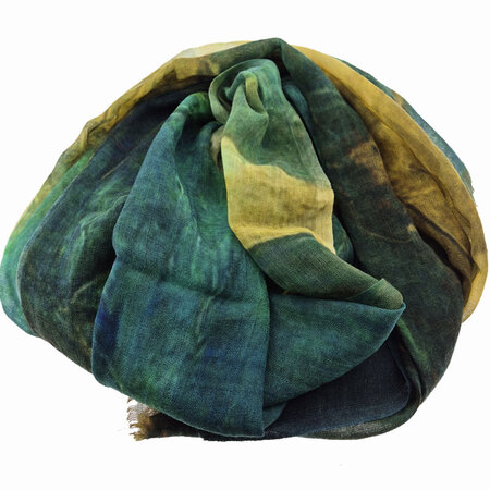 Sjaal 100% wol  herfstgroen