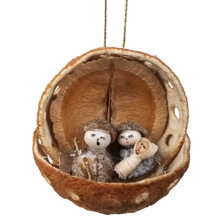 Kerstgroep in sinaasappelschil