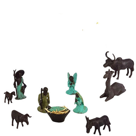 Kerstgroep brons L zonder koningen