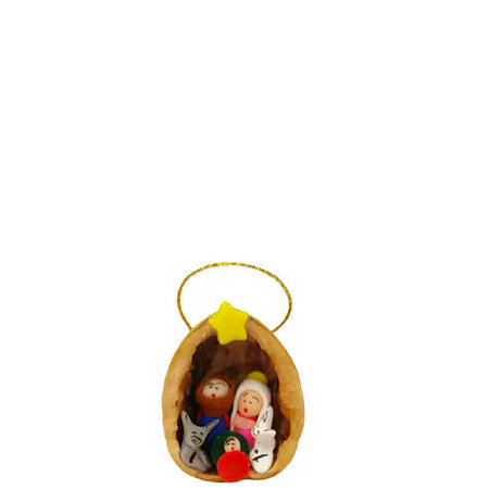 Kerstgroep in walnoot