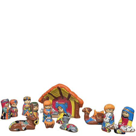 Kerstgroep stal keramiek