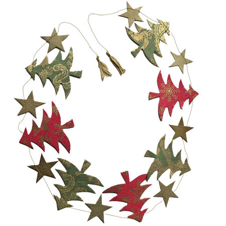 Slinger papier kerstbomen rood groen