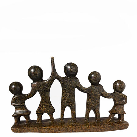 Familie van 5 op een rij