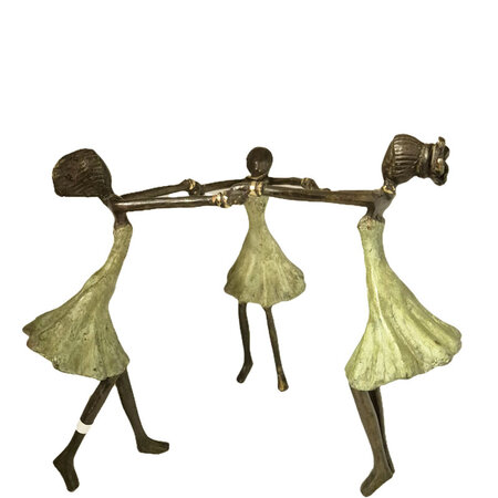 Dansende vrouwen groene jurken