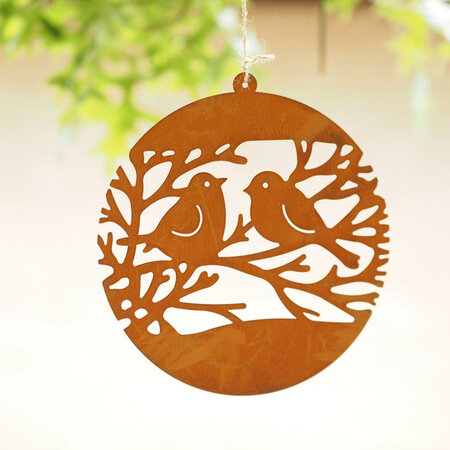 Kerstbal vogeltjes eco roest