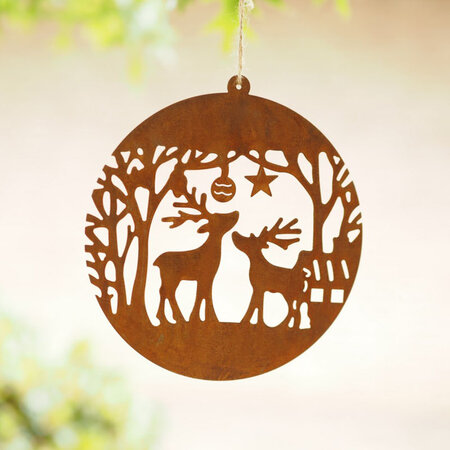 Kerstbal hertjes eco roest