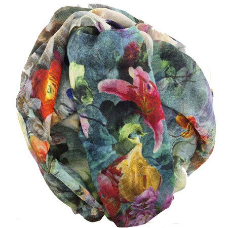 Sjaal 100% wol bloemen
