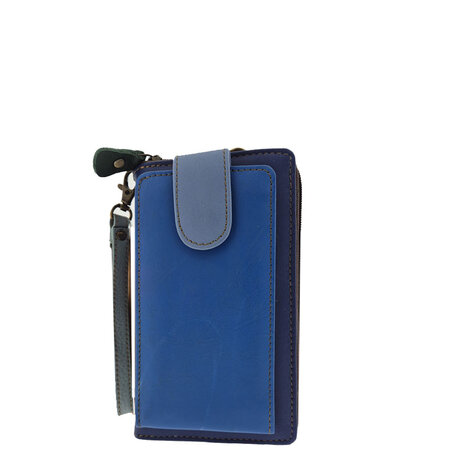 Portemonnee/ mobieltas blauw