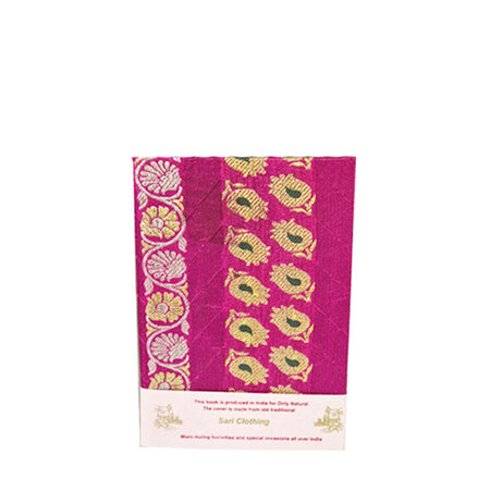 Sari notebook M  fuchsia bloemen