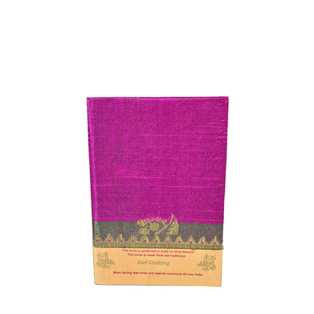 Sari notebook M  fuchsia groen
