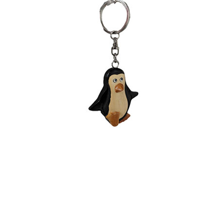 Sleutelhanger pinguin hout