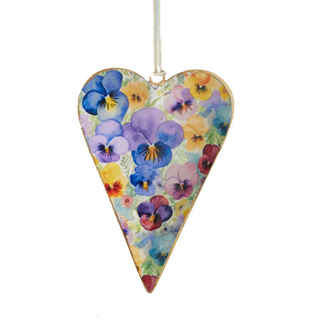 Bloemenhart aquarel paarse bloemen