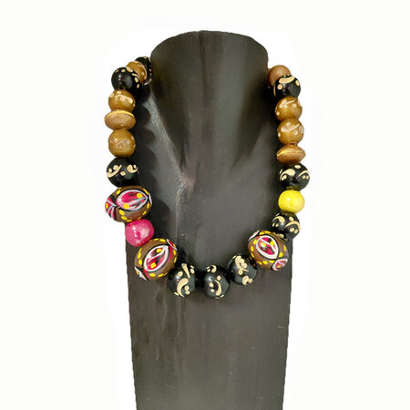 Ketting kazuri bont hout