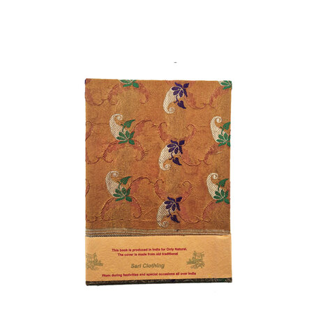 Sari notebook L bruin goud