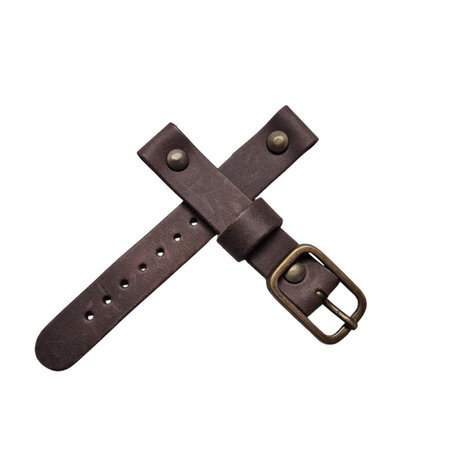 Horlogebandje M donkerbruin mat