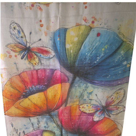 Sjaal klaprozen zijde 