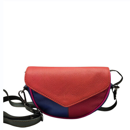 Schoudertasje blauw rood