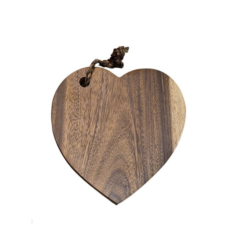 Snijplank hart 25 cm acacia