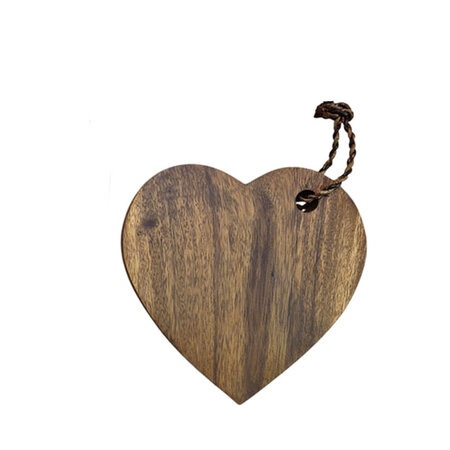 Snijplank hart 20 cm acacia