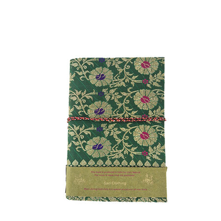Sari notebook groen goud